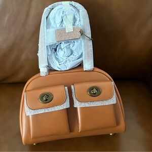 Coach Originals small waxed smooth leather twin turnlock bag 20